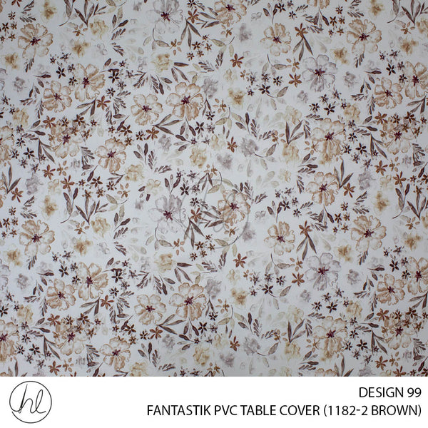 FANTASTIK PVC TABLE COVER (DESIGN 99) (140CM) (PER M) (BROWN)