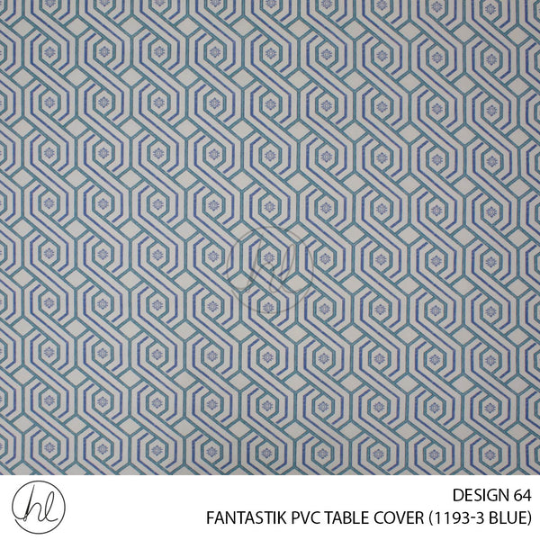 FANTASTIK PVC TABLE COVER (DESIGN 64) (140CM) (PER M) (BLUE)
