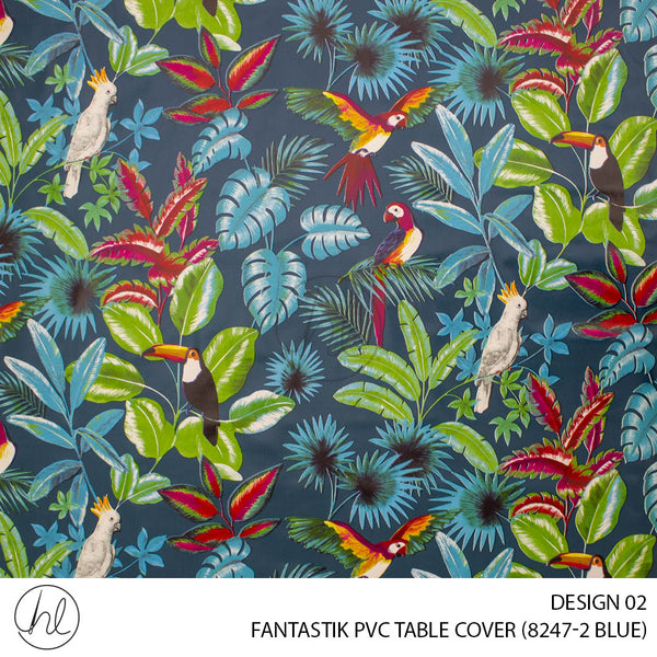 FANTASTIK PVC TABLE COVER (DESIGN 02) (140CM) (PER M) (BLUE)