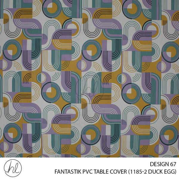 FANTASTIK PVC TABLE COVER (DESIGN 67) (140CM) (PER M) (DUCK EGG)
