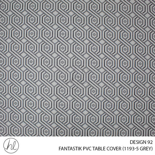 FANTASTIK PVC TABLE COVER (DESIGN 92) (140CM) (PER M) (GREY)
