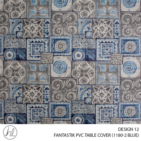 FANTASTIK PVC TABLE COVER (DESIGN 12) (140CM) (PER M) (BLUE)