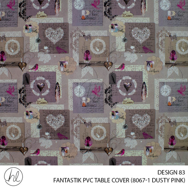 FANTASTIK PVC TABLE COVER (DESIGN 83) (140CM) (PER M) (DUSTY PINK)