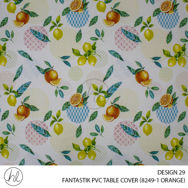FANTASTIK PVC TABLE COVER (DESIGN 29) (140CM) (PER M) (ORANGE)