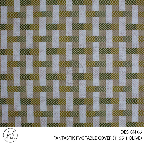 FANTASTIK PVC TABLE COVER (DESIGN 06) (140CM) (PER M) (OLIVE)