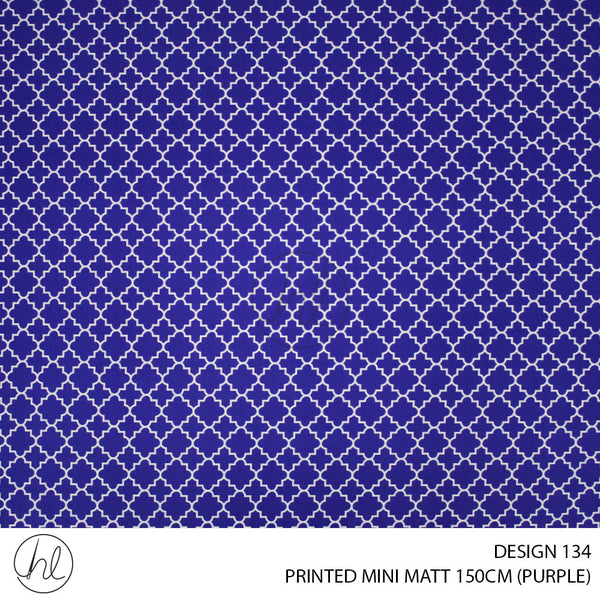 PRINTED MINI MATT (DESIGN 134) (150CM) (PER M) (PURPLE)