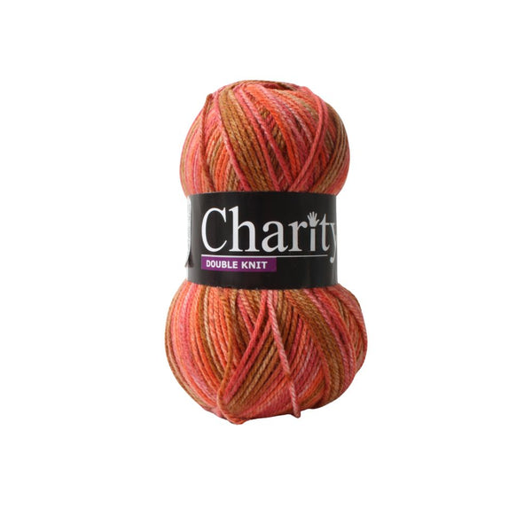 CHARITY P/SKEIN PRINT D.K 100G ORANGE WOOD 220