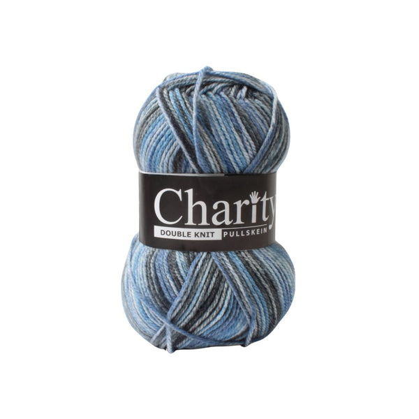 CHARITY P/SKEIN PRINT D.K 100G BLUE FIN 222