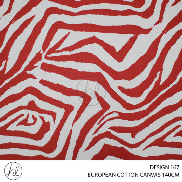 EUROPEAN COTTON CANVAS (BUY10M OR MORE R49.99 PM) (DESIGN 167) (140CM) (PER M) (RED)