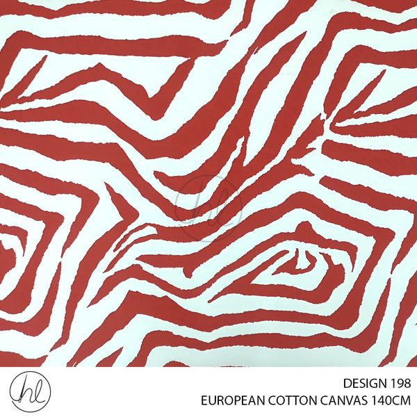 EUROPEAN COTTON CANVAS (BUY10M OR MORE R49.99 PM) (DESIGN 198) (140CM) (PER M) (RED)