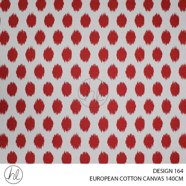 EUROPEAN COTTON CANVAS (BUY10M OR MORE R49.99 PM) (DESIGN 164) (140CM) (PER M) (RED)