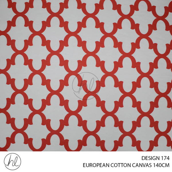 EUROPEAN COTTON CANVAS (BUY10M OR MORE R49.99 PM) (DESIGN 174) (140CM) (PER M) (RED)