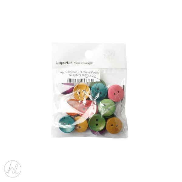 BUTTONS WOODEN CB4302 MULTI FREE