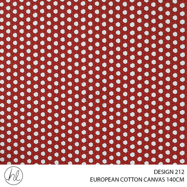 EUROPEAN COTTON CANVAS (BUY10M OR MORE R59.99 PM) (DESIGN 212) (140CM) (PER M) (RED)