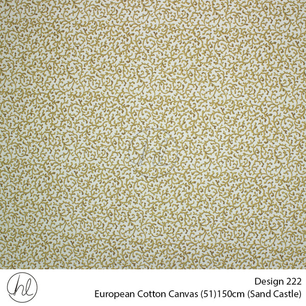 European Cotton Canvas (Buy 10M OR More R49.99 PM (Design 222) (140cm) (Per m) (Sand Castle)