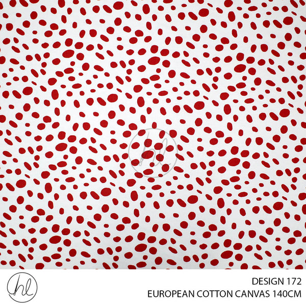 EUROPEAN COTTON CANVAS (BUY10M OR MORE R49.99 PM) (DESIGN 172) (140CM) (PER M) (RED)