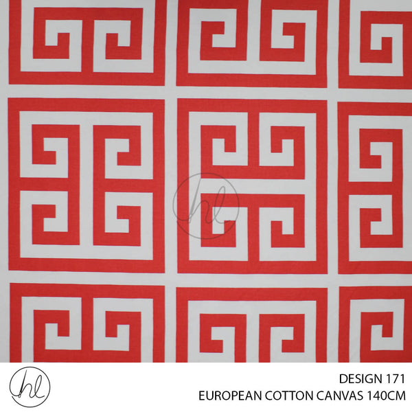 EUROPEAN COTTON CANVAS (BUY10M OR MORE R49.99 PM) (DESIGN 171) (140CM) (PER M) (RED)