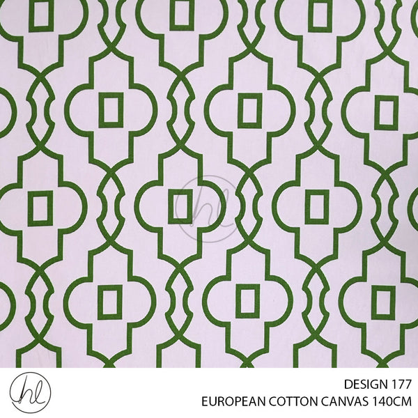 EUROPEAN COTTON CANVAS (BUY10M OR MORE R49.99 PM) (DESIGN 177) (140CM) (PER M) (GREEN)