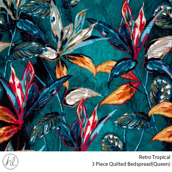 Bedspread Quilted Retro Tropical 695