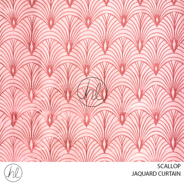 JACQUARD SPECIAL READY-MADE CURTAIN (ASSORTED) (PINK SCALLOP) (230X218CM)