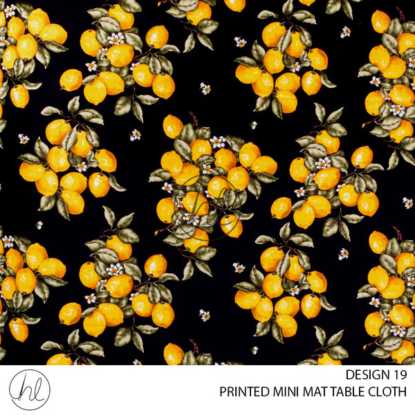 PRINTED MINI MATT TABLE CLOTH (LJ) (BLACK/YELLOW/LEMON) (145X250)