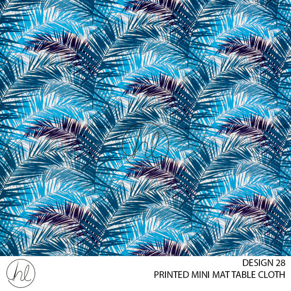 PRINTED MINI MATT TABLE CLOTH (LJ) (BLUE/BOTANICAL) (145X250)