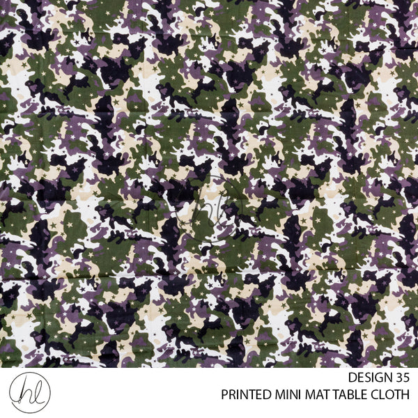 PRINTED MINI MATT TABLE CLOTH (LJ) (GREEN/ARMY) (145X250)