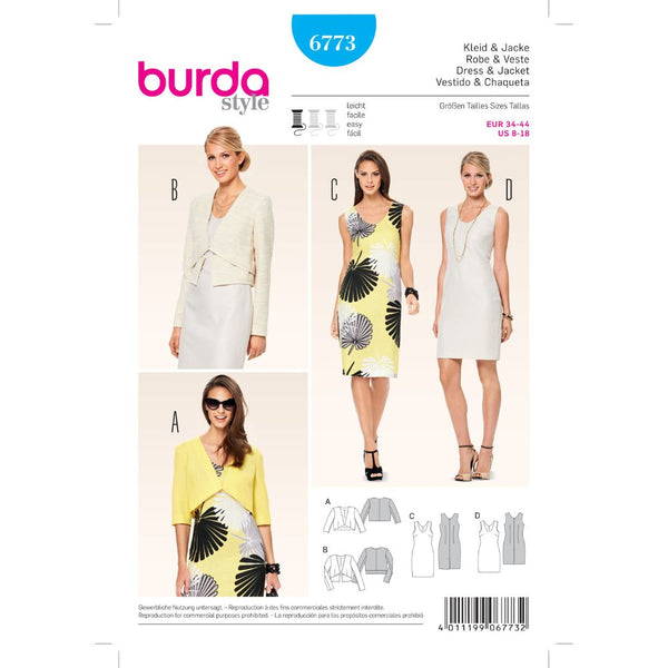 BURDA DRESS BLUE 8-18 6773