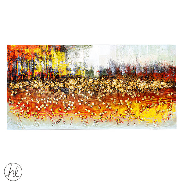 CANVAS PAINTING (ABY-3703) (GOLD/ ORANGE) (60X120CM)
