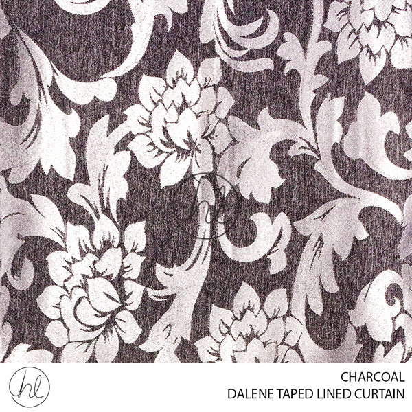 TAPED LINED JACQUARD READY-MADE CURTAIN	(DALENE) (CHARCOAL) (230X218CM)