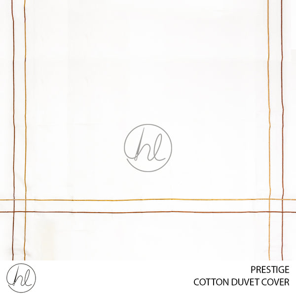 COTTON DUVET COVER (PRESTIGE) (WHITE/BROWN/GOLD) (SUPER KING)