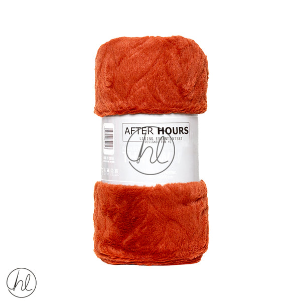 Faux Fur Throw (Assorted) (Burnt Orange) (150x200cm)