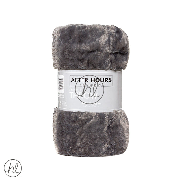 Faux Fur Throw (Assorted) (Dark Grey) (150x200cm)