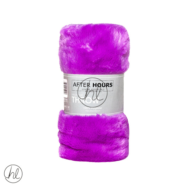 Faux Fur Throw (Assorted) (Neon Purple) (150x200cm)