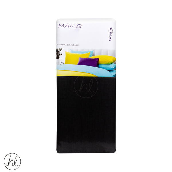 Polycotton Flat Sheet (LS) (Black) (3/4)