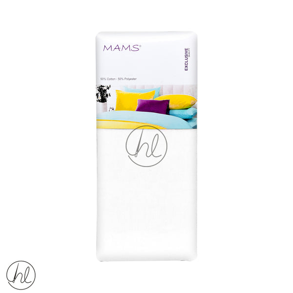 Polycotton Flat Sheet (LS) (White) (Queen)