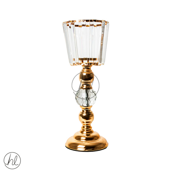 CANDLE HOLDER WITH GLASS PANELS (ABY-5023) (GOLD) (35CM)