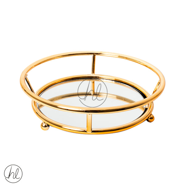 ROUND TRAY MIRROR (ABY-5003) (GOLD) (SMALL)