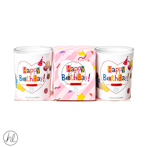 HAPPY BIRTHDAY SCENTED CANDLE	(ABY-2661) (WHITE) (2 PIECE)