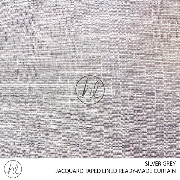 JACQUARD TAPED LINED READY-MADE CURTAIN (ASSORTED) (SILVER GREY) (230X218CM)