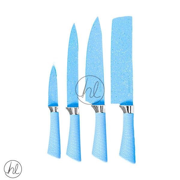 6 PIECE CORROGATED KITCHEN KNIFE SET (KD) (BLUE)