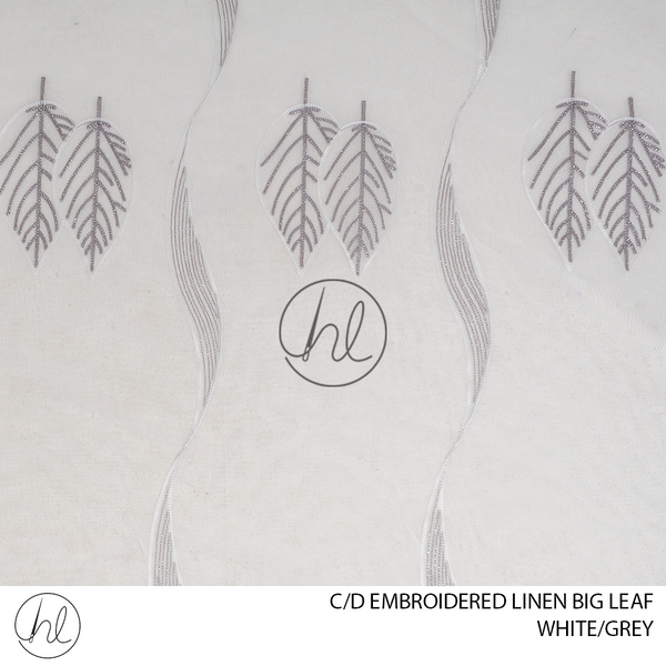 C/D Linen Embroidered Big Leaf