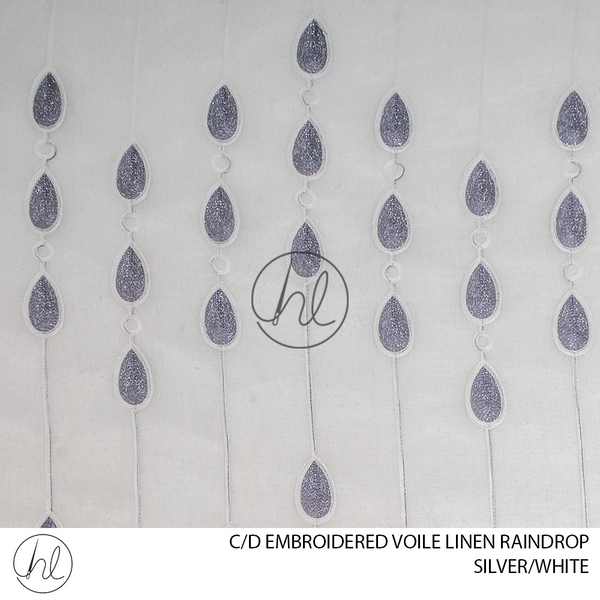 C/D Linen Voile Embroidered Raindrop