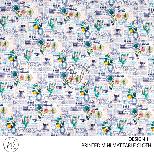 PRINTED MINI MATT TABLE CLOTH (LJ) (FARM HOUSE/BLUE/GREY) (145X250)