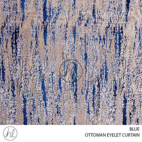 EYELET READY-MADE CURTAIN (OTTOMAN) (BLUE) (225X220CM)