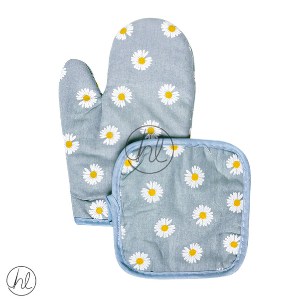 Oven Glove Set (ABY-5243) (Blue)