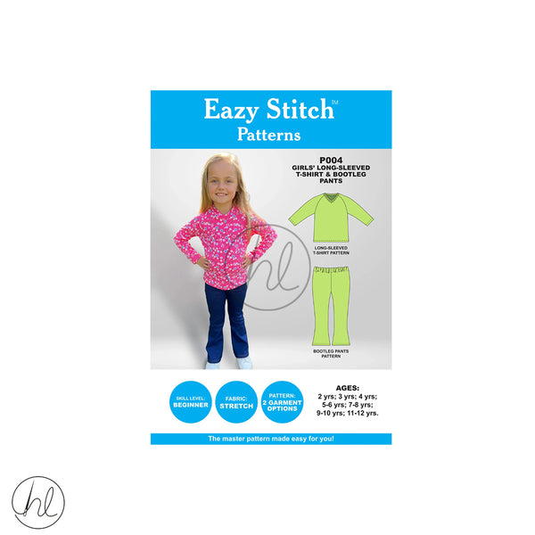 Eazy Stitch Patterns - Girls' Long Sleeved T-Shirt & Bootleg Pants  P004