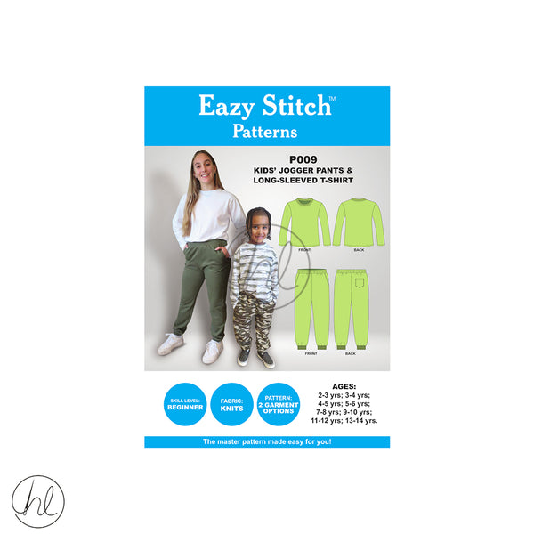 Eazy Stitch Patterns - Kids' Jogger Pants & Long-Sleeved T-Shirt  P009