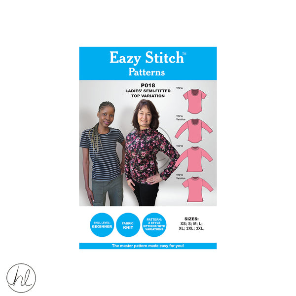 Eazy Stitch Pattrens - Ladies Semi - Fitted Top Variation 	P018