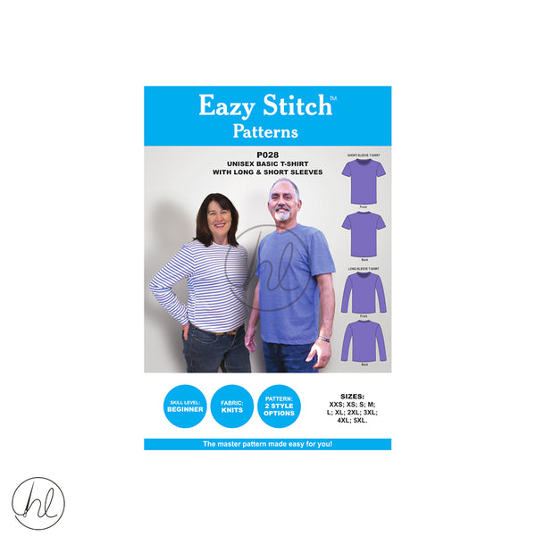 Eazy Stitch Patterns - Unisex Basic T-Shirt With Long & Short Sleeves 	P028